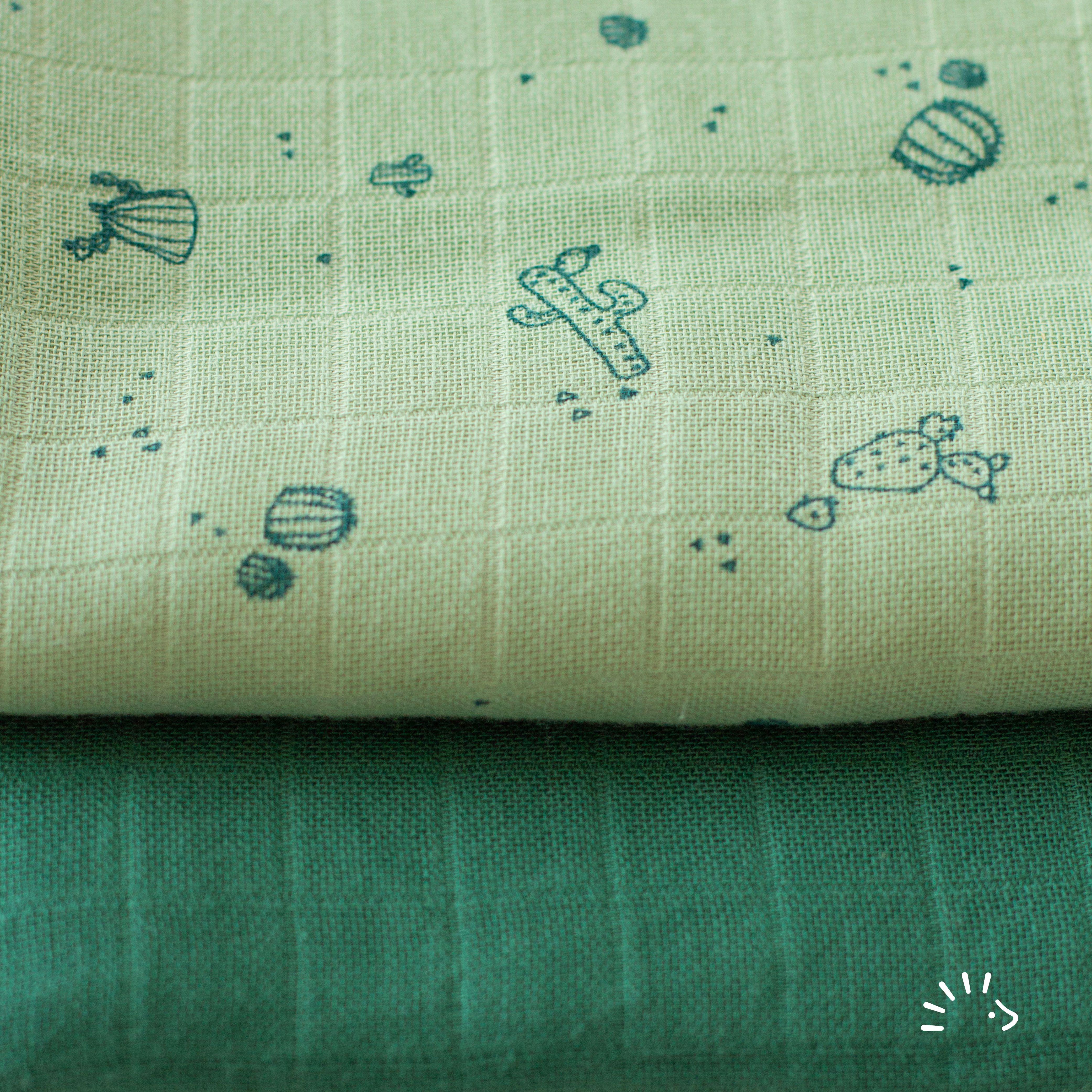 Maxilanges 120 x 120 cm - Lot de 2 langes de coton bio POPOLINI