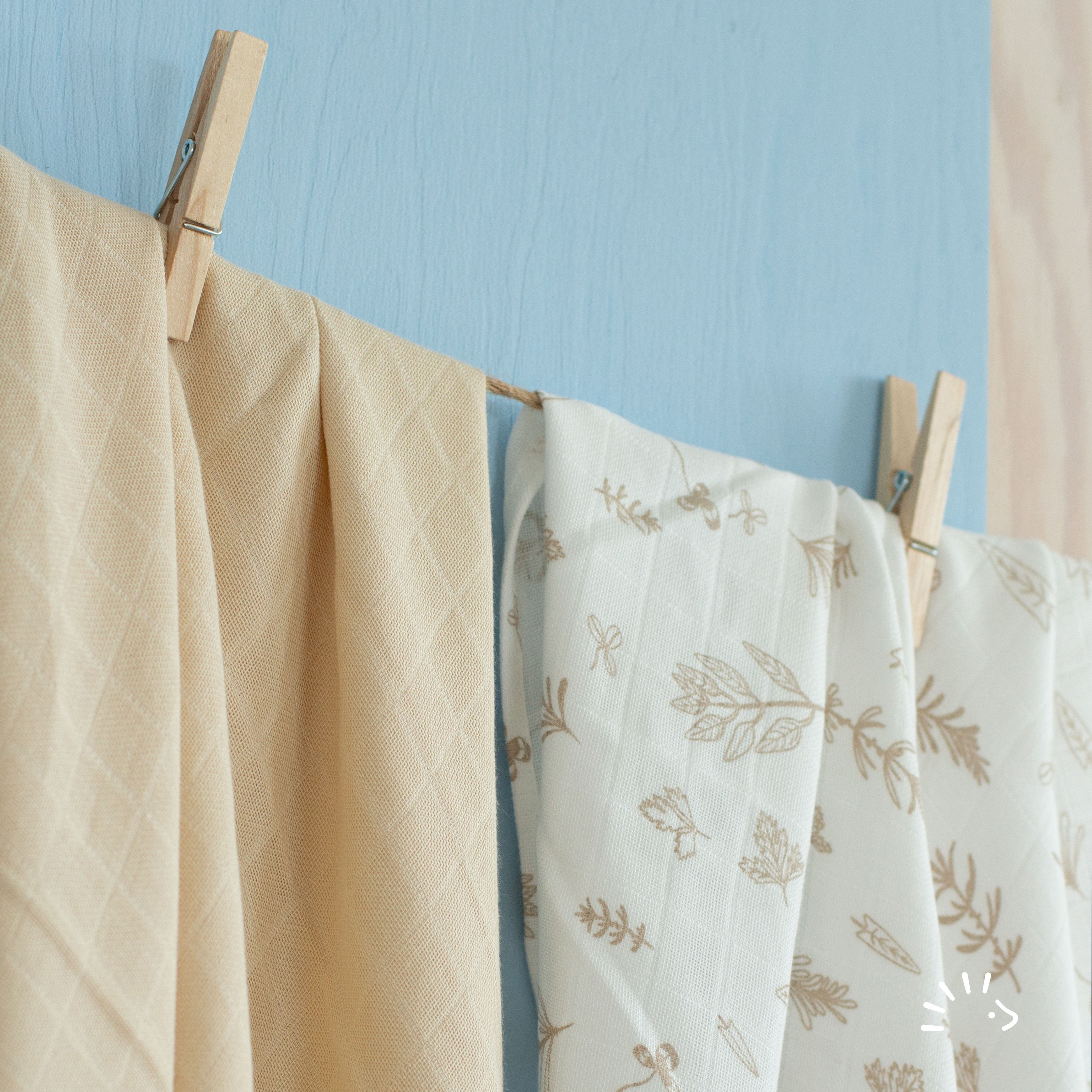 Maxilanges 120 x 120 cm - Lot de 2 langes de coton bio POPOLINI