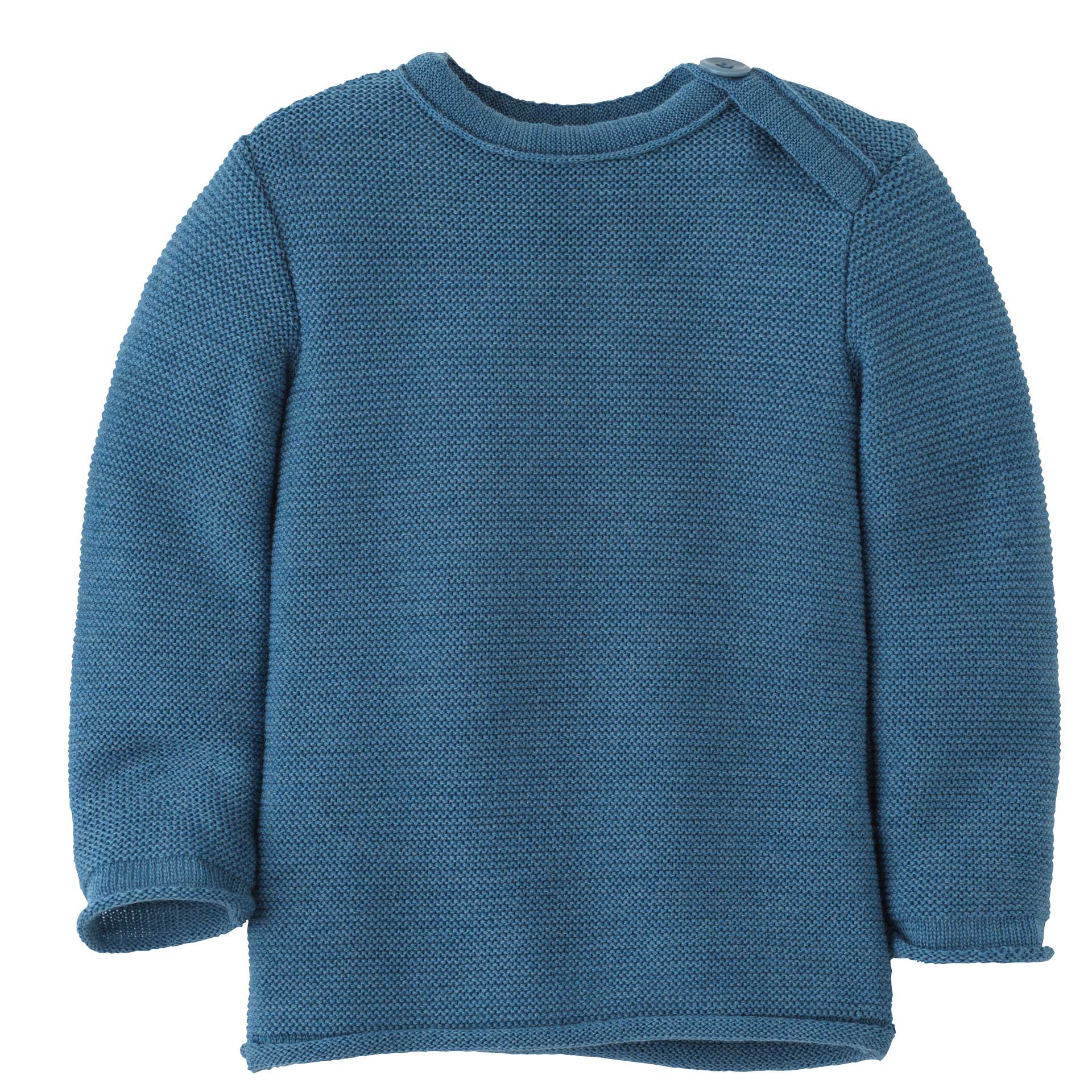 Pullover bébé tricot laine mérinos bio Disana col boutonné – Le
