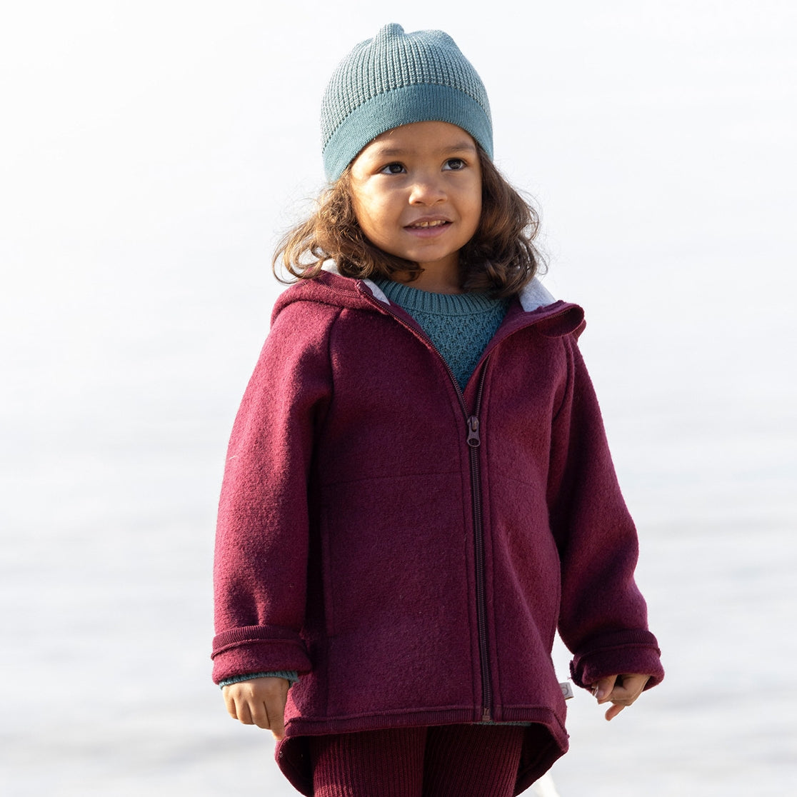 Veste en laine bouillie bio à fermeture éclair - Nouveauté DISANA