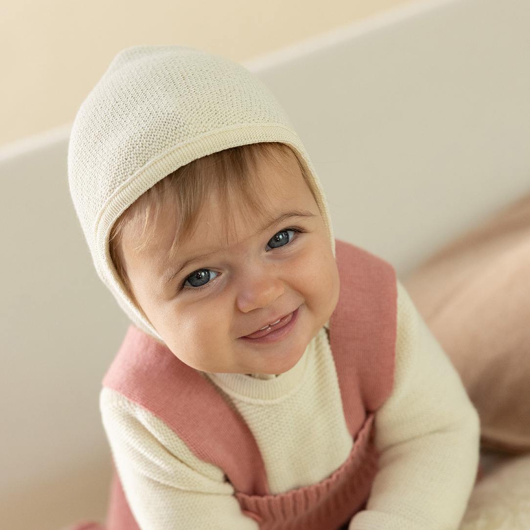 Bonnet bébé en tricot de laine mérinos bio - béguin DISANA