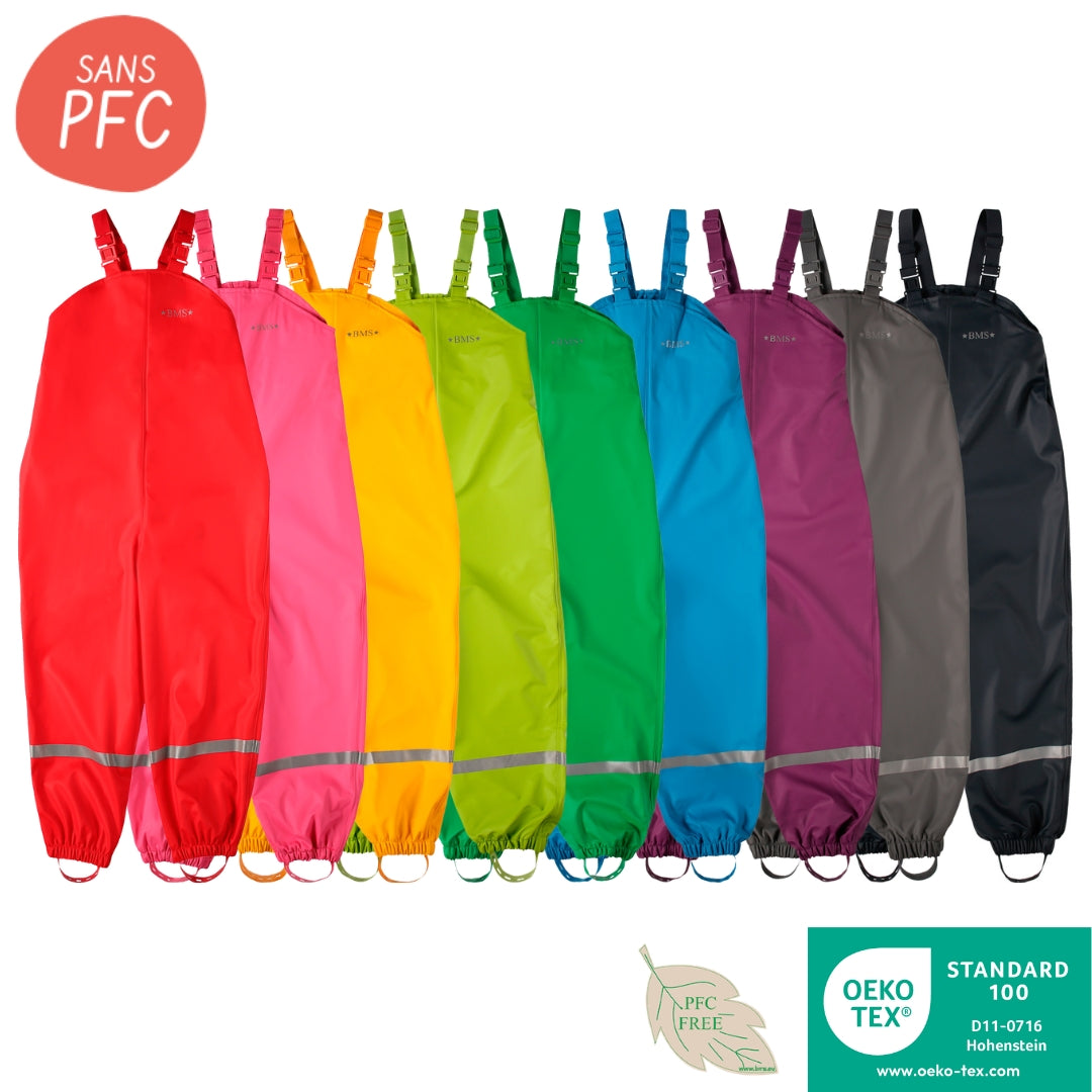 Salopette de pluie imperméable pour enfant de 1 à 12 ans - BMS OEKO-TEX® STANDARD 100