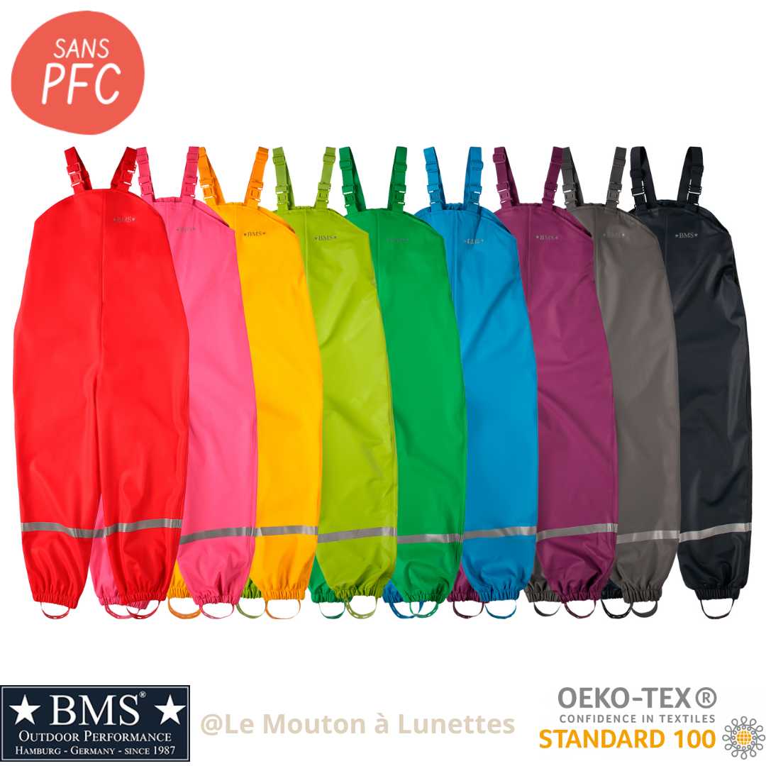 salopette de pluie étanche pour enfant et bébé oekotex sans PFC combinaison étanche BMS