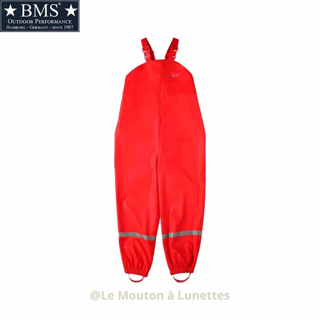 BMS-salopette-rouge-imperméable-enfant-polyester