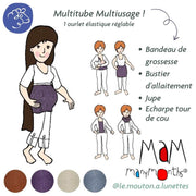Multitube MaM en laine mérinos bandeau de grossesse jupe bustier multiusage Manymonths Mamidea