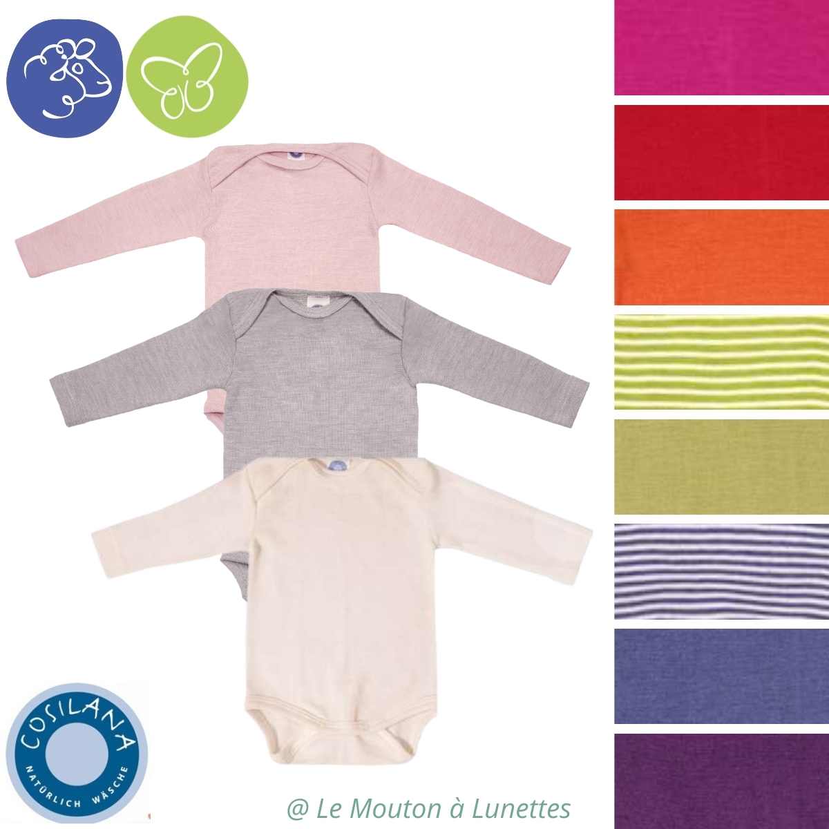body bébé en laine et soie cosilana
