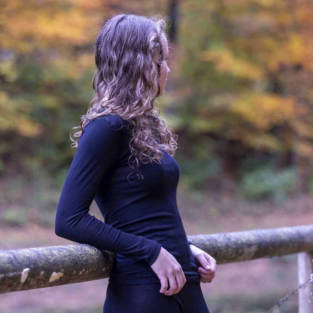 Tricot manches longues femme en laine et soie - COSILANA