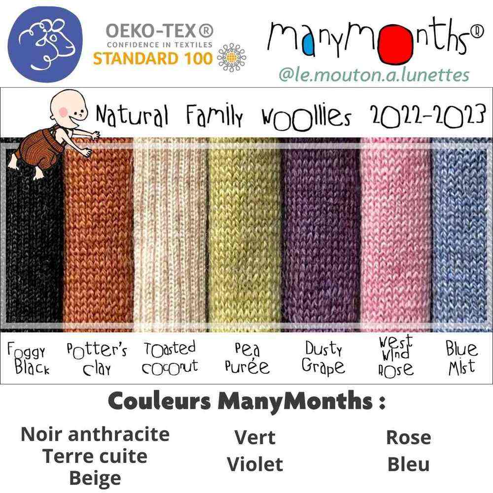 palette Couleurs laine mérinos Manymonths babyidea 2022 2023
