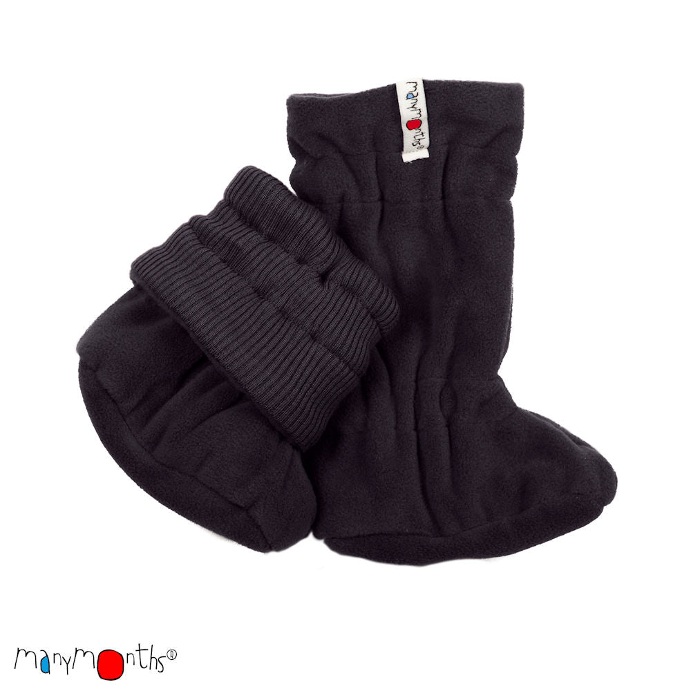 Chaussons de portage Winter booties ManyMonths foggy black