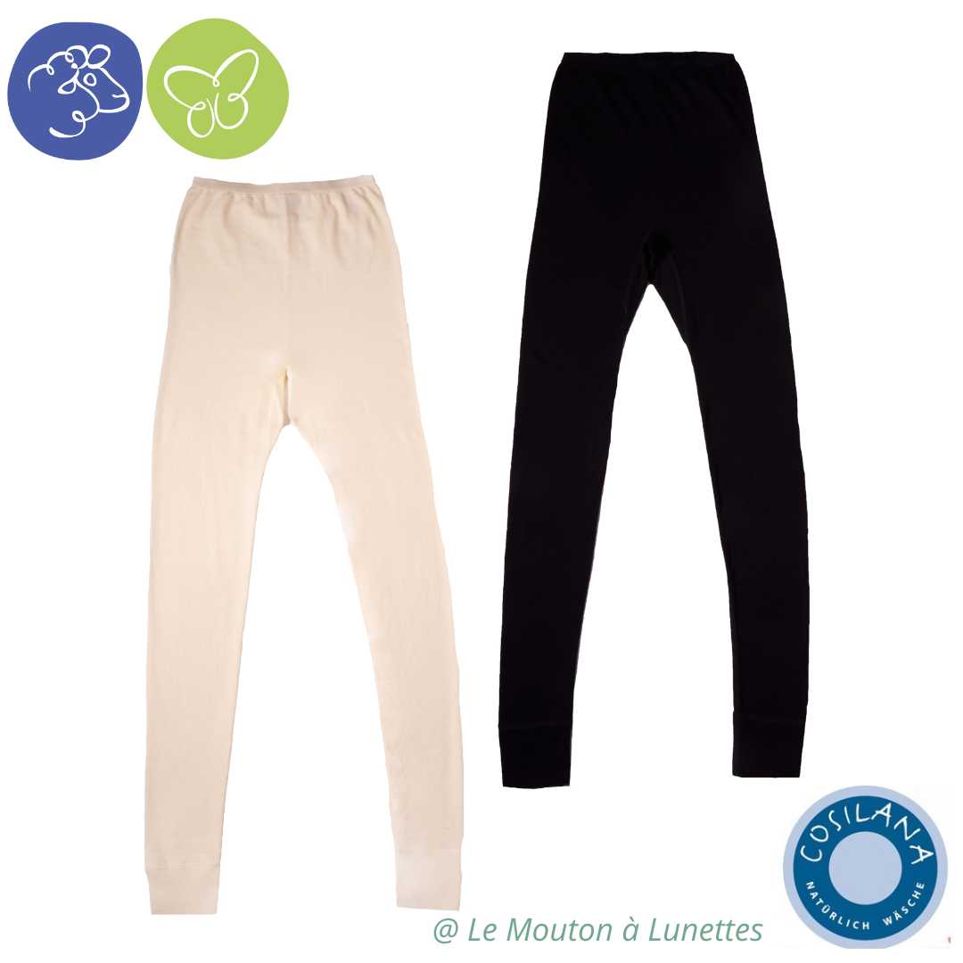 Leggings femme en laine mérinos bio et soie - COSILANA