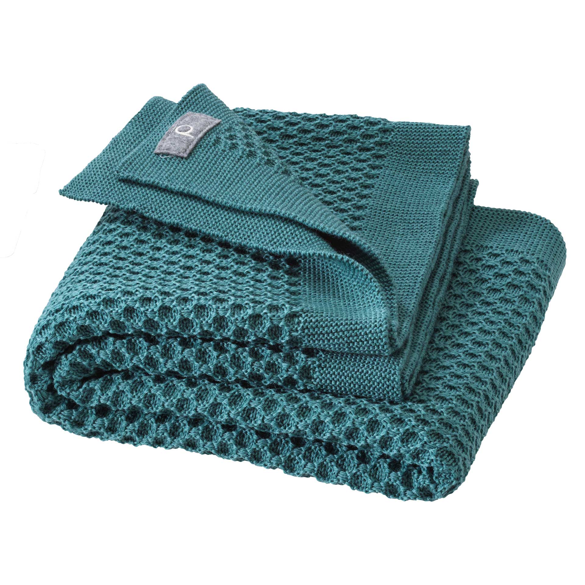 Couverture bébé en laine mérinos Bio - Maille nid d'abeille - DISANA