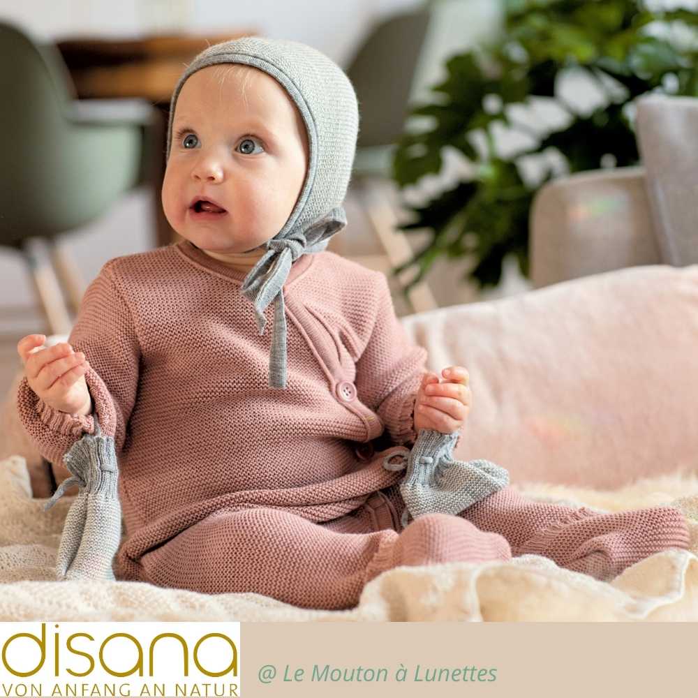 Combinaison Disana bébé en tricot de laine mérinos bio