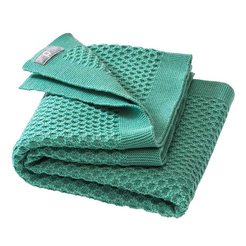 Grande Couverture DISANA laine mérinos bio vert menthe