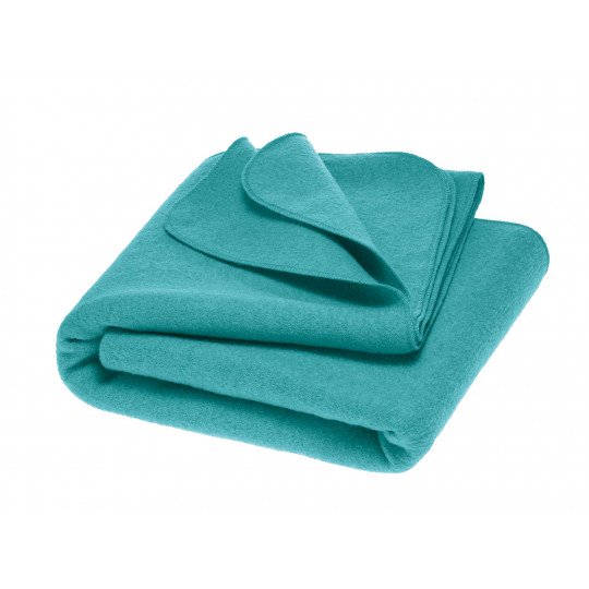 Couverture Disana en laine bouillie bio Grande couverture Disana living turquoise