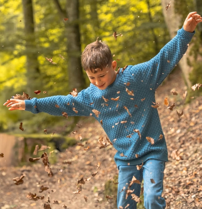 Pull Aran en laine mérinos bio enfant - DISANA