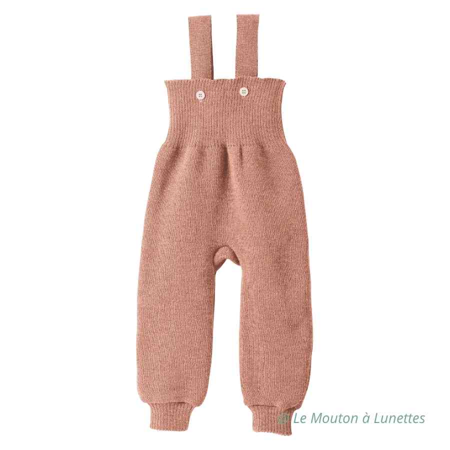 Salopette enfant disana en laine mérinos rose