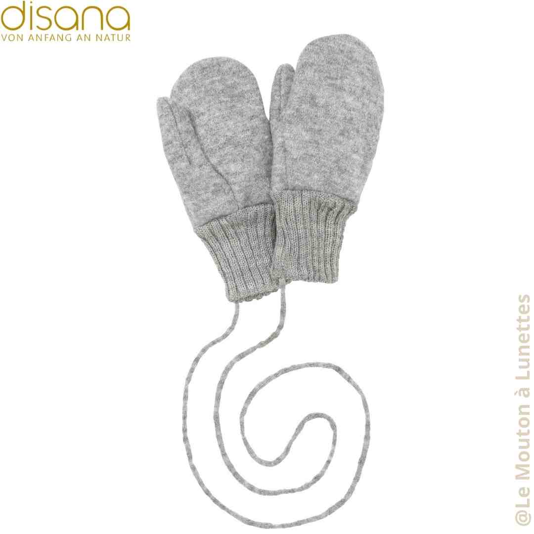 Moufles en laine bouillie grise disana pour enfant