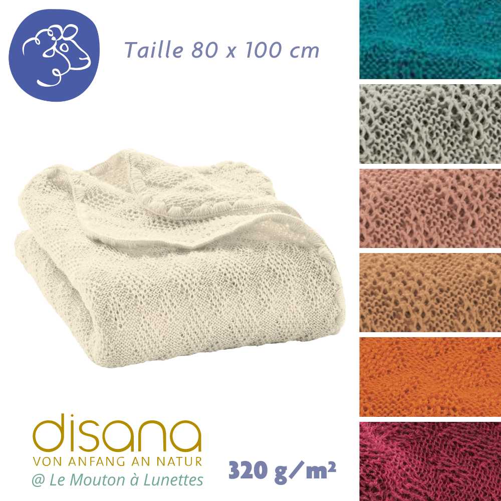 Couverture bébé naissance laine mérinos bio disana