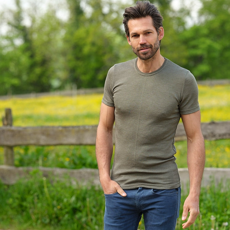 Haut manches courtes Homme en Laine et Soie - Tshirt Mérinos bio ENGEL NATUR
