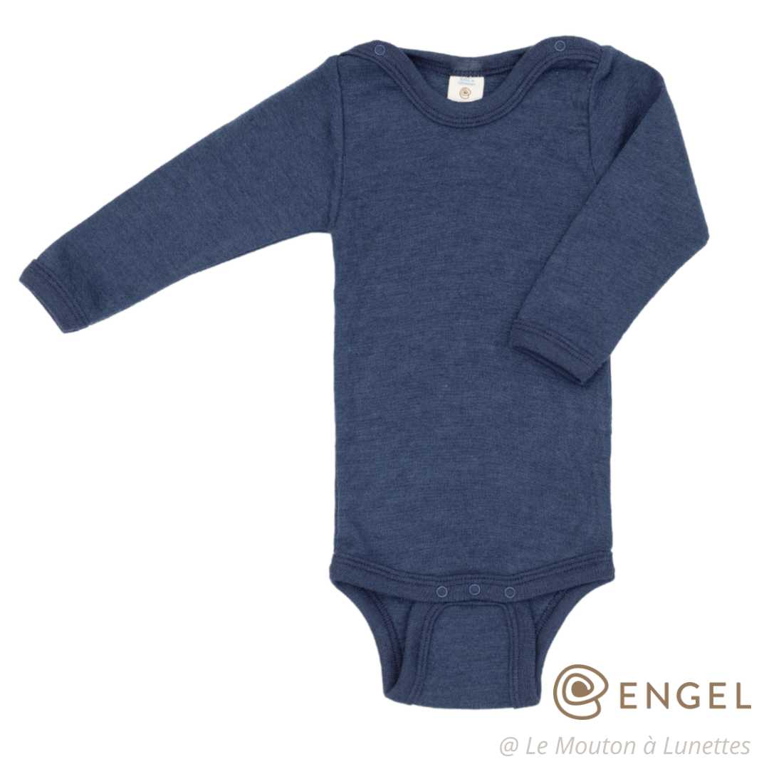 body laine et soie bio engel natur pour bébé bleu marine