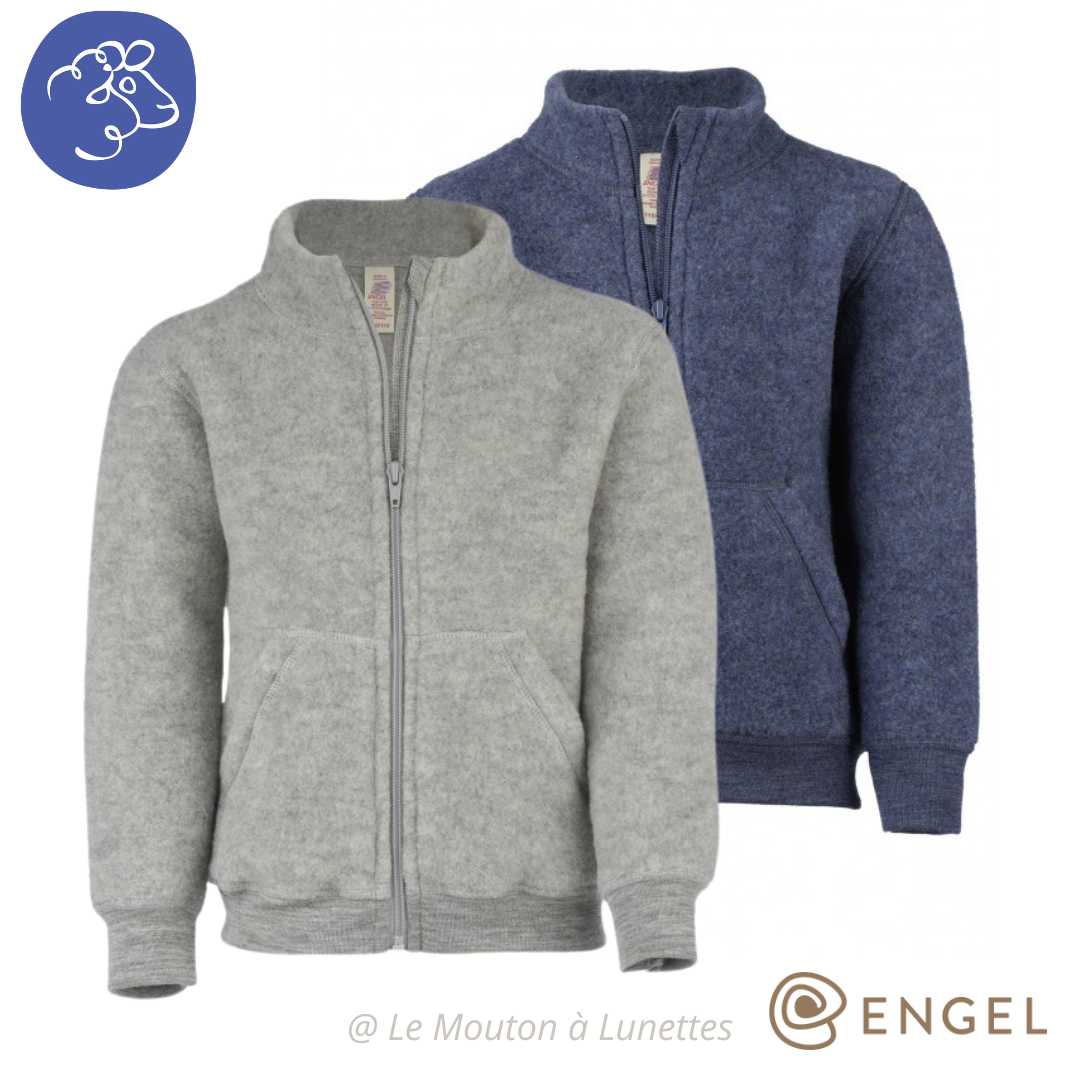 gilet en laine polaire bio pour enfant engel natur laine mérinos gilet à zip