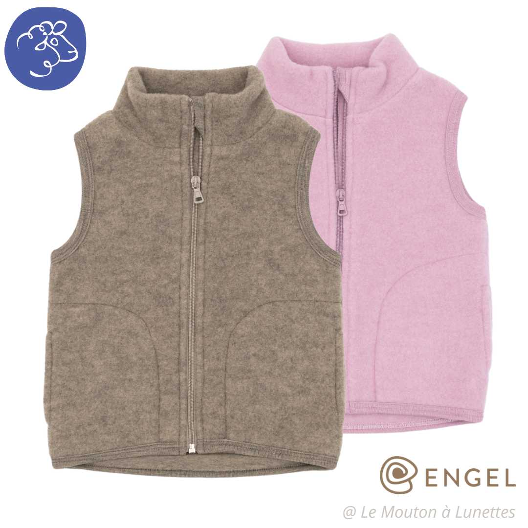 veste sans manches en laine polaire bio pour enfant engel natur laine mérinos gilet à fermeture éclair mixte chaud