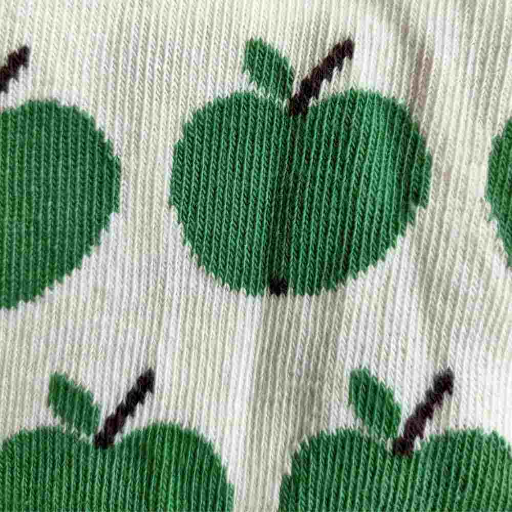 Chaussettes "pommes vertes" en coton bio - pointures 15 à 42 - Fräulein Prusselise