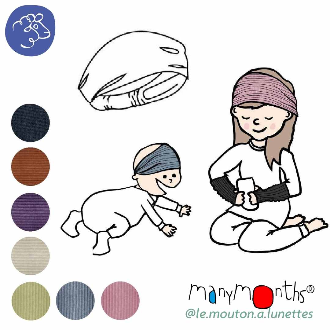 bandeau en laine mérinos Harmony headband enfant et adulte Manymonths