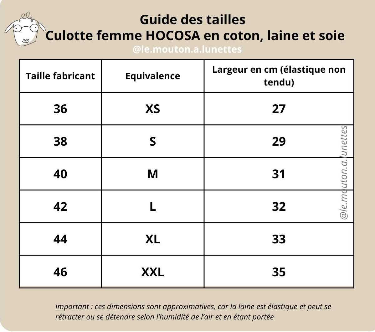 Guide des tailles