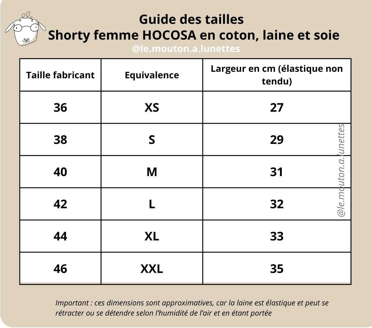 Guide des tailles