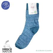 Chaussettes fines en pure laine bio pour adulte - Motif étoilé Hirsch Natur - du 36 au 46