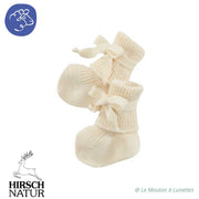 chaussons bébé pure laine hirsch natur chaussettes pour nouveau-né écru naturel