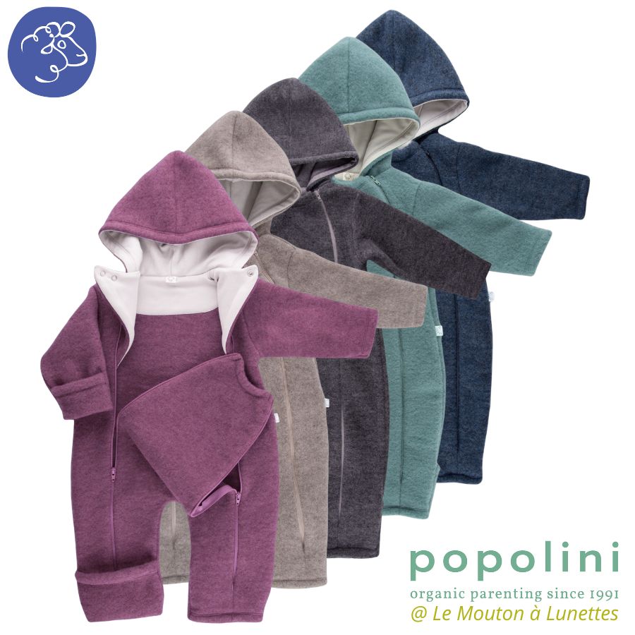 Combinaison pilote bébé en polaire de laine bio - IOBIO by POPOLINI