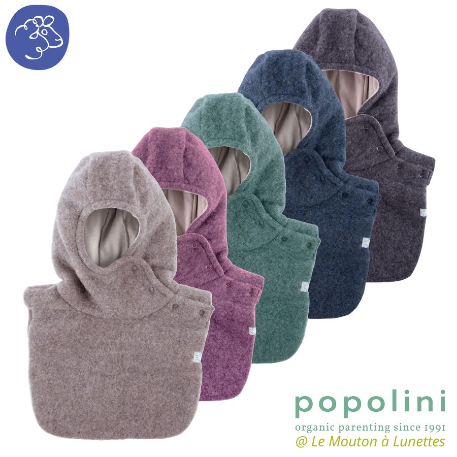 Cagoule en polaire de Laine mérinos Bio doublée coton - IOBIO by POPOLINI