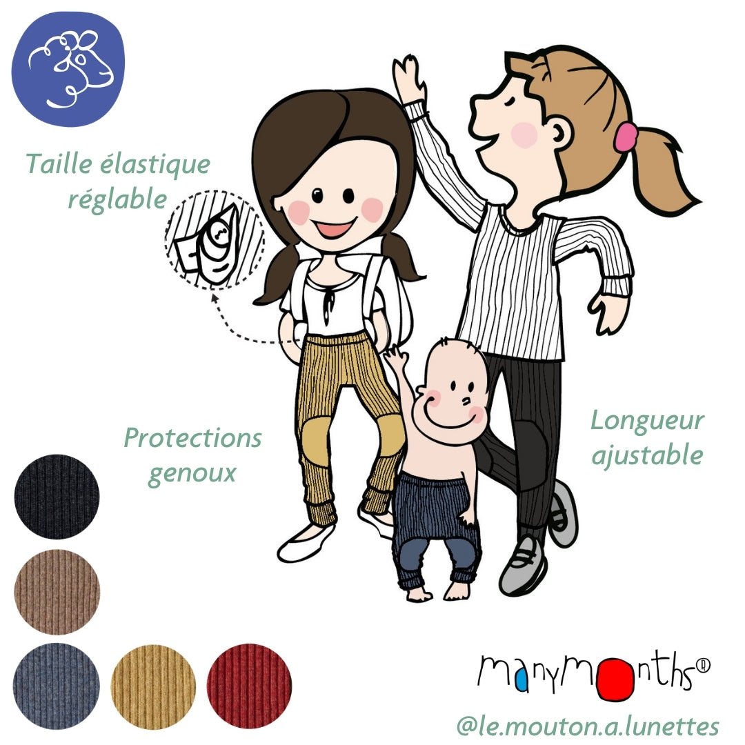 Leggings en laine ManyMonths évolutif avec Patches aux genoux – PREVENTE 2026/27