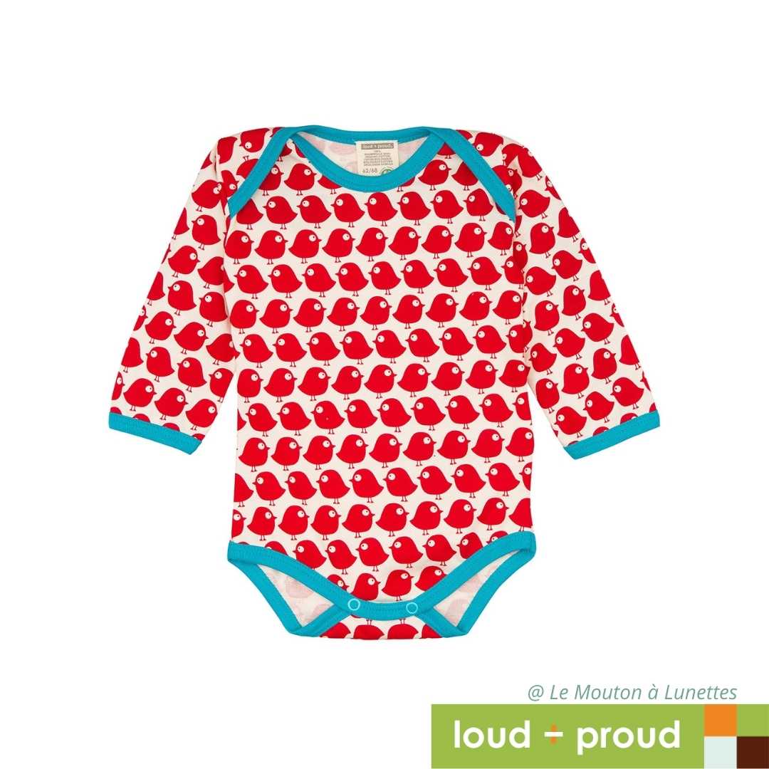 T-shirt Manches Longues Loud + Proud - Coton Bio GOTS - Baleines Imprimées - Mixte Bébé