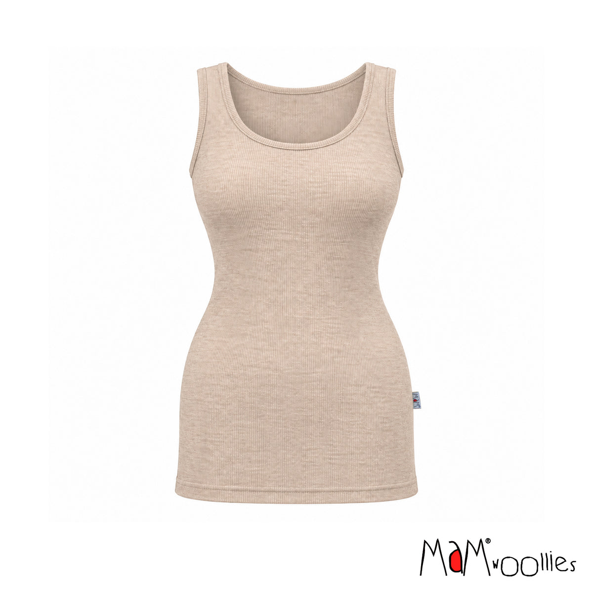 Débardeur femme en laine mérinos MaM, coloris beige Toasted Coconut – collection 2026/2027