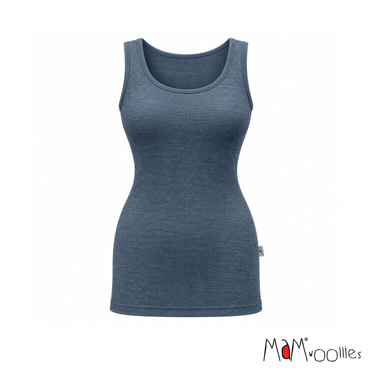 Débardeur femme en laine mérinos MaM, coloris bleu Moondust Blue – collection 2026/2027
