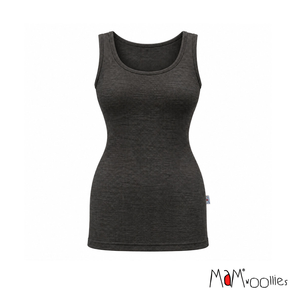 Débardeur femme en laine mérinos MaM, coloris noir Foggy Black – collection 2026/2027