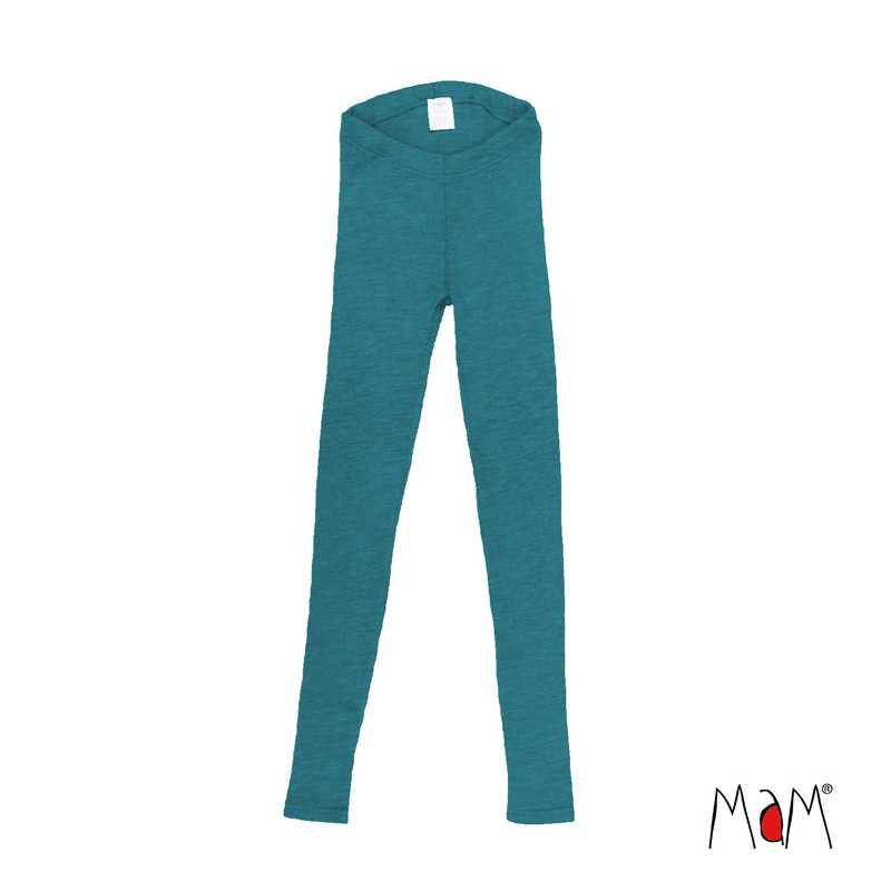 leggings femme en laine mérinos MaM bleu sea grotto