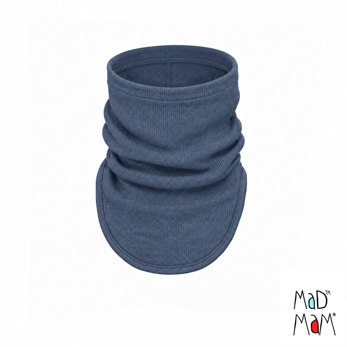 Snood en laine mérinos adulte et ado MaM/MaD, coloris bleu Moondust Blue – collection 2026/2027