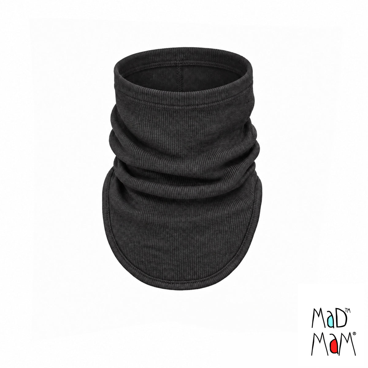 Snood en laine mérinos adulte et ado MaM/MaD, coloris noir Foggy Black – collection 2026/2027