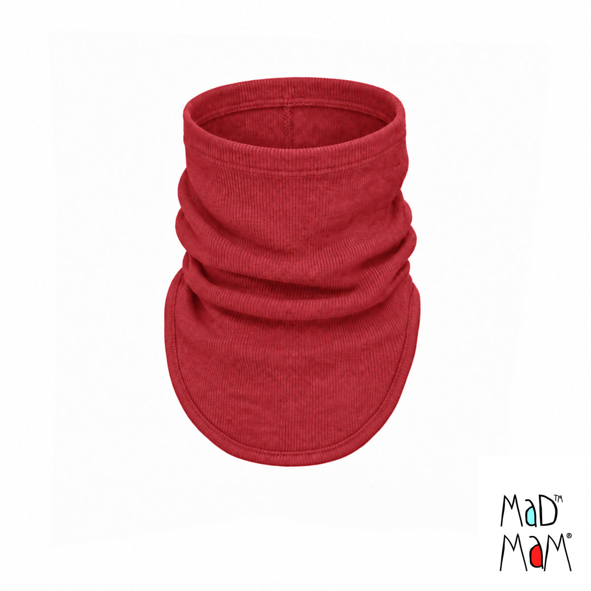 Snood en laine mérinos adulte et ado MaM/MaD, coloris rouge Aurora Red – collection 2026/2027