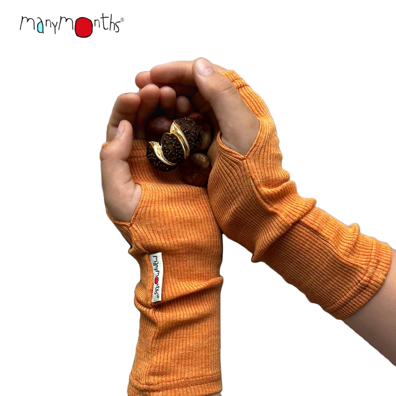 mitaines laine mérinos adulte et enfant Manymonths MaM orange tangerine