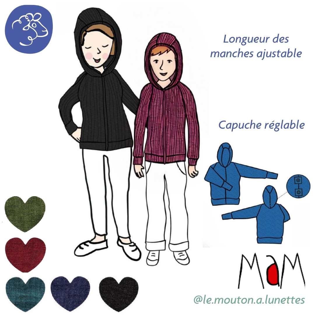Cardigan zip femme MaM - Veste à capuche en laine mérinos – PREVENTE 2025/26