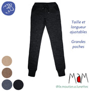 Pantalon Joggers Lounge MaM en laine mérinos femme et ado - PRECOMMANDE 2026/27