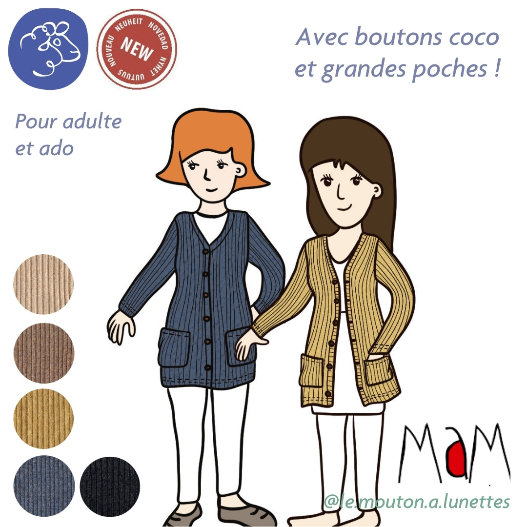 Cardigan AAVA en laine mérinos pour femme - Nouveauté MaM – PRECOMMANDE 2026/27