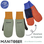 Moufles mitaines Adulte en laine bouillie bio - MANITOBER