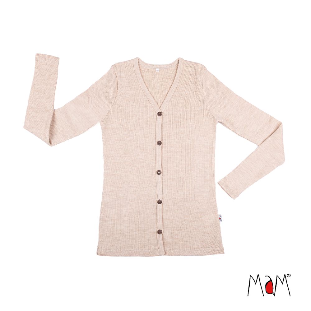 MaM gilet femme laine merinos cardigan toastedCoconut beige