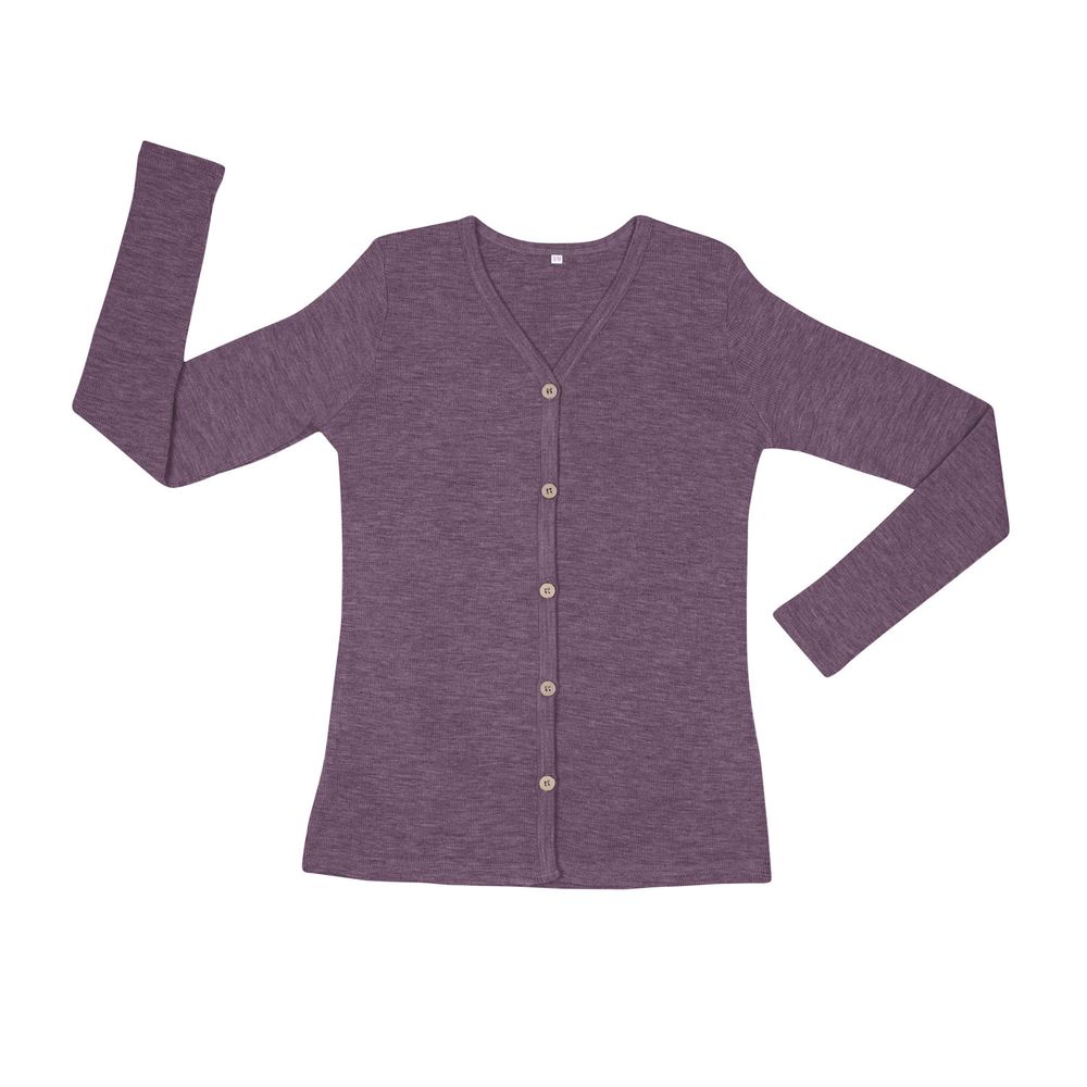 MaM Gilet femme laine merinos violet cardigan dustyGrape